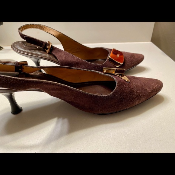Tod's Suede Slingback Pumps in Brown - Picture 6 of 9